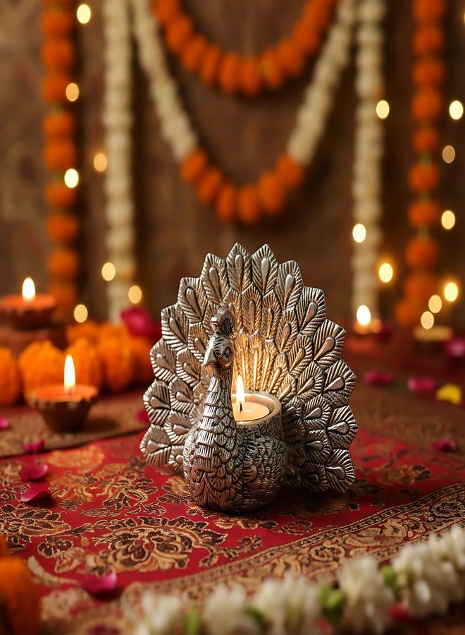 Dev Aastha Silver Plated Peacock Idol for Vastu and Home Decor | Divine Vastu Showpiece for Home & Gifting | 999 Silver Plated Decorative Idol | Auspicious Vastu Gift for Home, Weddings & Engagements - Image 3