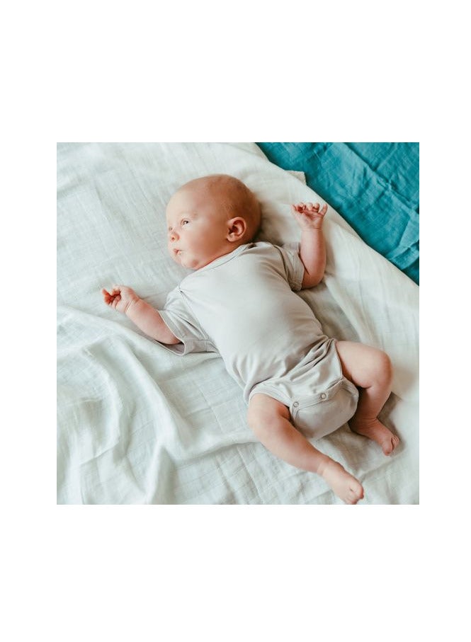 Anvi Baby Set of 3 Organic Bamboo Spandex Bodysuit- Gift set 0-3m	Blue/White/ Dark Green  - Image 3