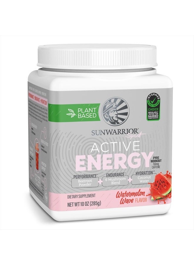 Sunwarrior مسحوق ما قبل التمرين المعتمد على النباتات | مزيج ترطيب | مزيج ماء جوز الهند والفطر خالي من الصويا خالي من السكر خالي من الغلوتين خالي من الألبان خالي من المواد الاصطناعية | موجة البطيخ 30 حصة | طاقة رياضية نشطة - Image 1