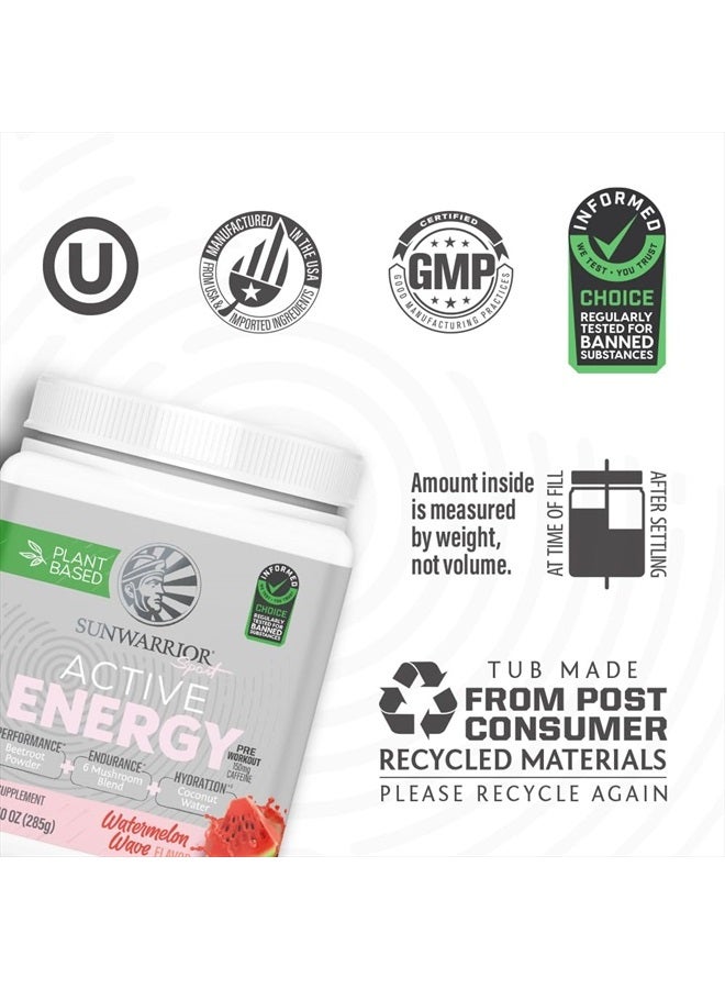 Sunwarrior مسحوق ما قبل التمرين المعتمد على النباتات | مزيج ترطيب | مزيج ماء جوز الهند والفطر خالي من الصويا خالي من السكر خالي من الغلوتين خالي من الألبان خالي من المواد الاصطناعية | موجة البطيخ 30 حصة | طاقة رياضية نشطة - Image 3