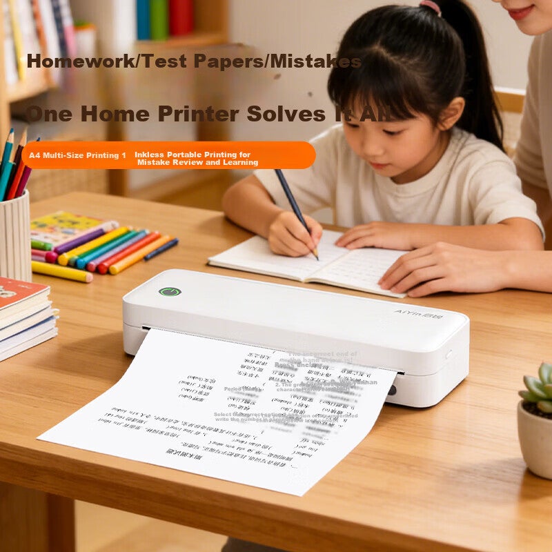 JD Jing Zao QIRUI A40a Wireless Bluetooth Thermal Printer for Students Home Use, Mobile Phone Compatible, Photo Scanning, Inkless A4 Portable Printer - Image 2