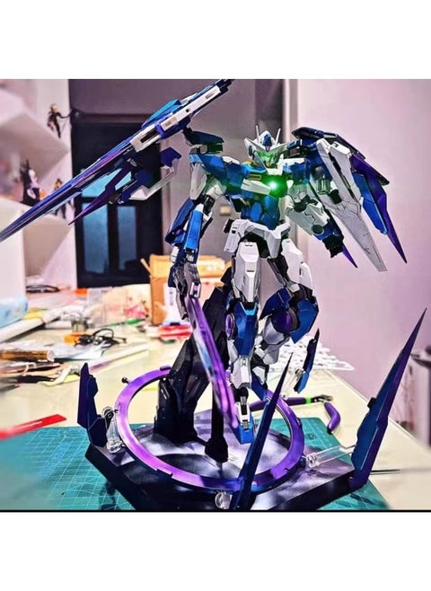 Gundam Assembled Model MG Attacks Free MB Red Heretic Phoenix Perfect Unicorn Mech Handmade Toy-Color:MG-00Q Full Blade Type + Water Sticker + Lamp Group + Platform [collection And Delivery Tool]]-Specifications:11 Piece Set Of Tools To Send LED Lights