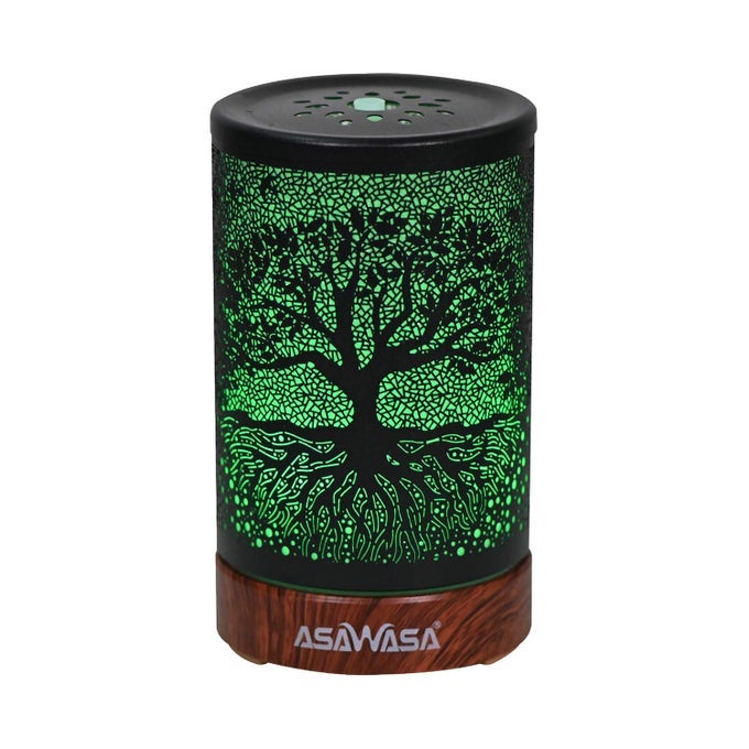 DIFFUSERS FOR ESSENTIAL OILS, ESSENTIAL OIL DIFFUSER WITH WATERLESS AUTO SHUT-OFF, METAL ART AROMATHERAPY HUMIDIFIER WITH MULTICOLOR CHANGED NIGHT LIGHT,IDEAL FOR HOME GIFTS SPA YOGA (BANYAN)