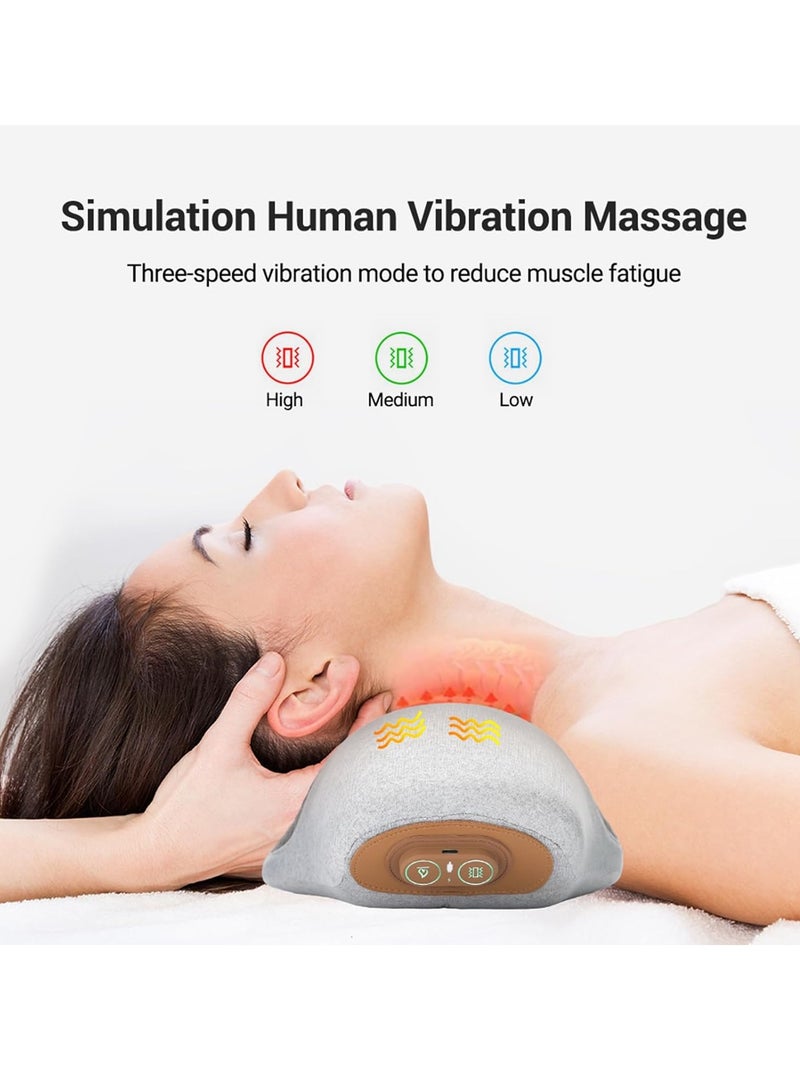 General Neck Massager, Memory Foam Vibrating Heat Compress Electric Massage Pillow, Deep Tissue Kneading, Body Muscle Pain Relief, Portable Soft Pillow  - Image 3