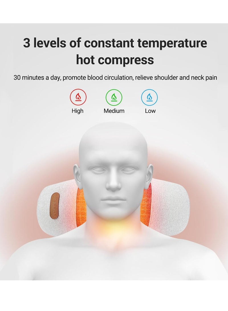 General Neck Massager, Memory Foam Vibrating Heat Compress Electric Massage Pillow, Deep Tissue Kneading, Body Muscle Pain Relief, Portable Soft Pillow  - Image 5