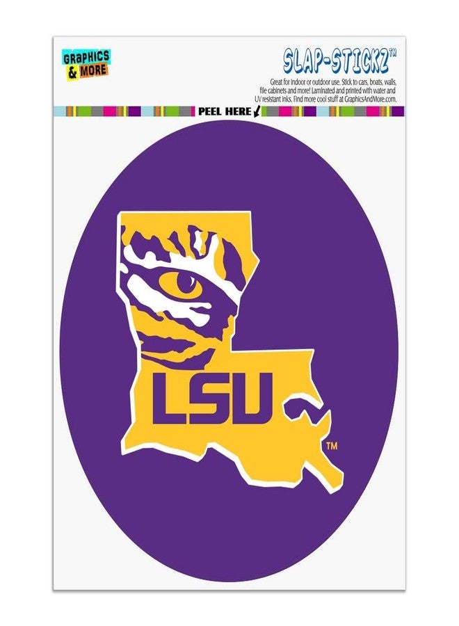 GRAPHICS & MORE LSU Tiger State Mark Automotive Car Window Locker Circle Bumper Sticker - Image 1