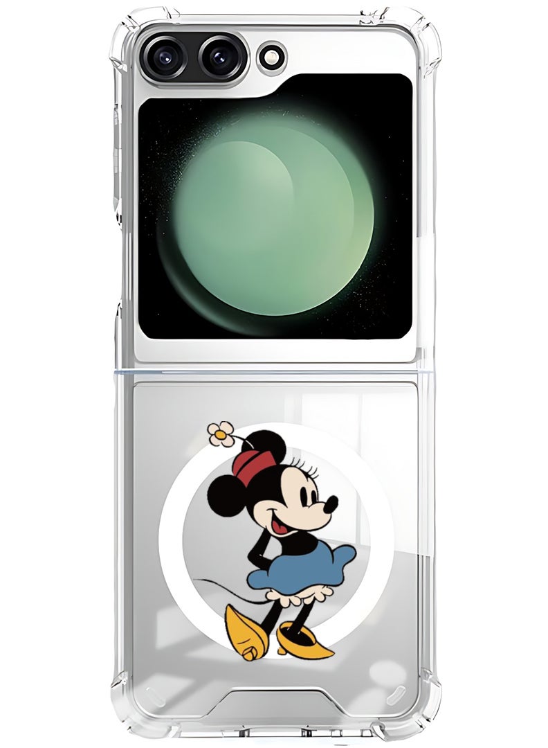 Theodor Magnetic Case for Samsung Galaxy Z Flip 5 Compatible with MagSafe Wireless Charging, Shockproof Phone Bumper Cover Minnie - Image 1
