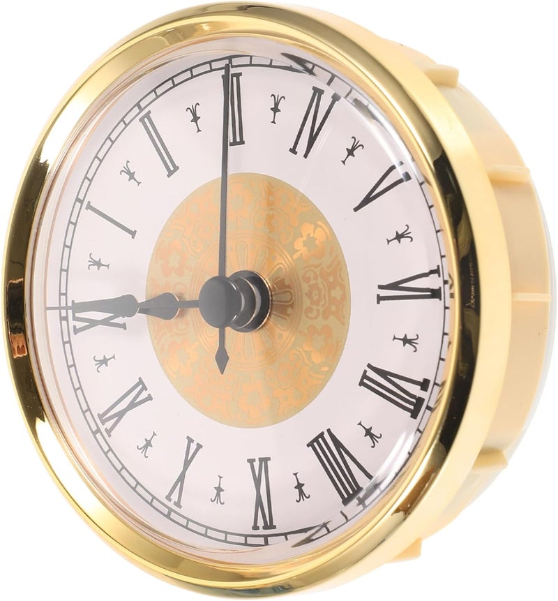 Vintage Roman Numeral Clock Head Insert Silent Quartz Movement Round Inlaid Clock for DIY Projects and Home Decor - Image 1