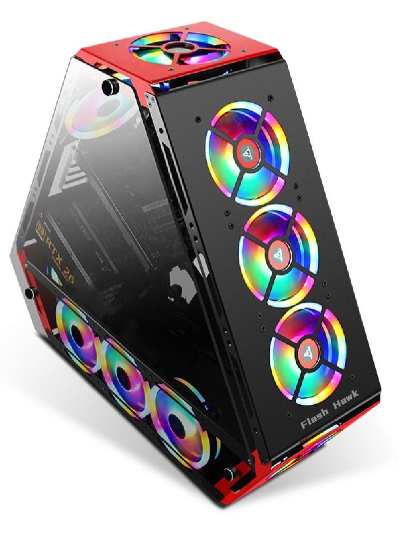 Flash Hawk - Triangle Mid-Tower ATX PC Gaming Case(Fans are not Included) - Image 1