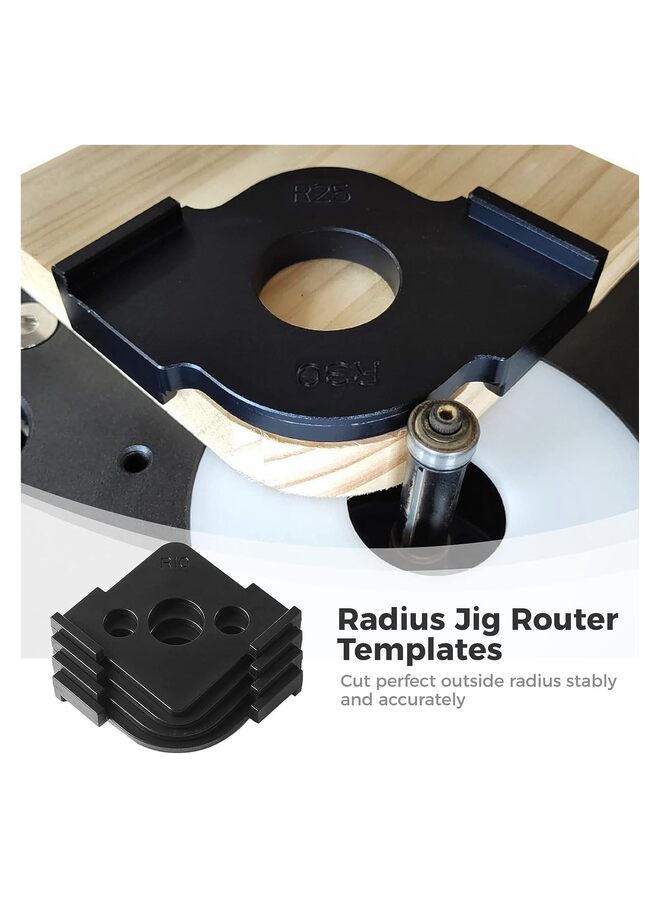 Pack of 4 Radius Jig Router Templates Corner Radius Routing Templates,Routing Rounded Corners Router Bit Templates for Woodworking Routing - Image 5