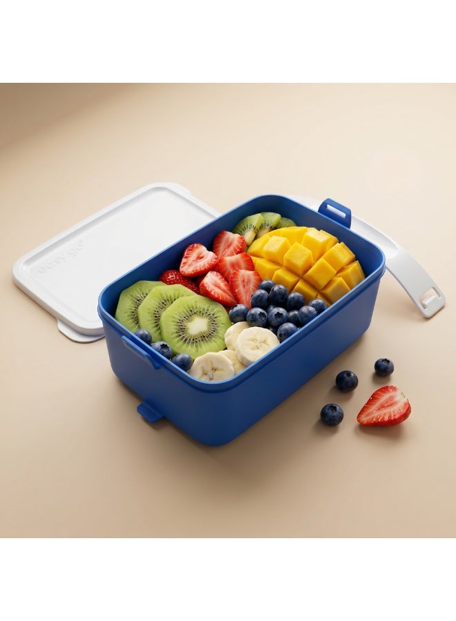 EasyGO Easy-Go 1.5L Portable Lunch Box with Handle-Unsectioned – Microwave, Freezer & Dishwasher Safe - Azure Blue - Image 1