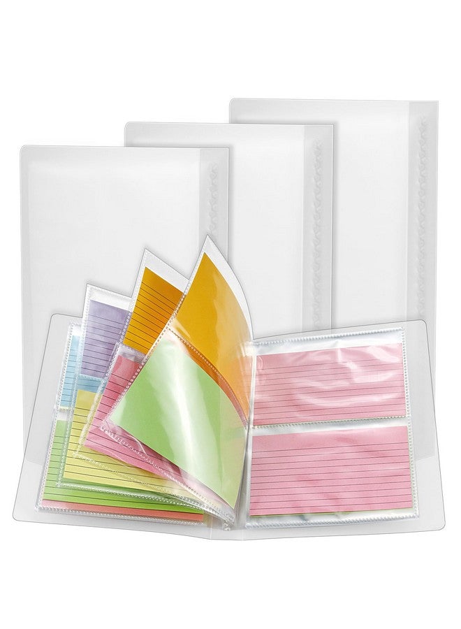 Bercoor 3 Pack 3 X 5 Index Cards Holders, Holds 240 Pieces Cards, Organizer Pouches Book Binder For Note Cards, Study Cards And Recipe Cards  - Image 1