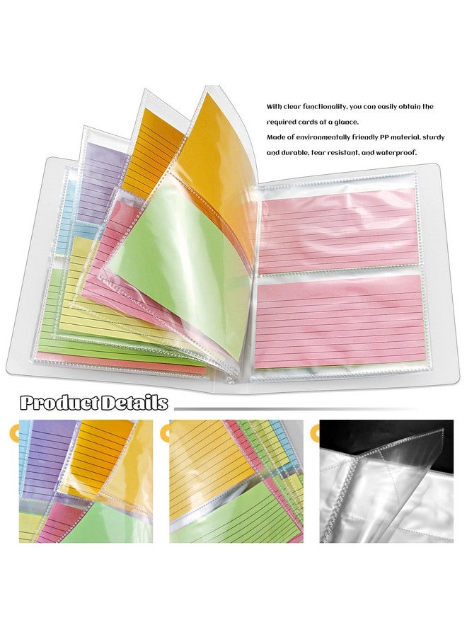 Bercoor 3 Pack 3 X 5 Index Cards Holders, Holds 240 Pieces Cards, Organizer Pouches Book Binder For Note Cards, Study Cards And Recipe Cards  - Image 4
