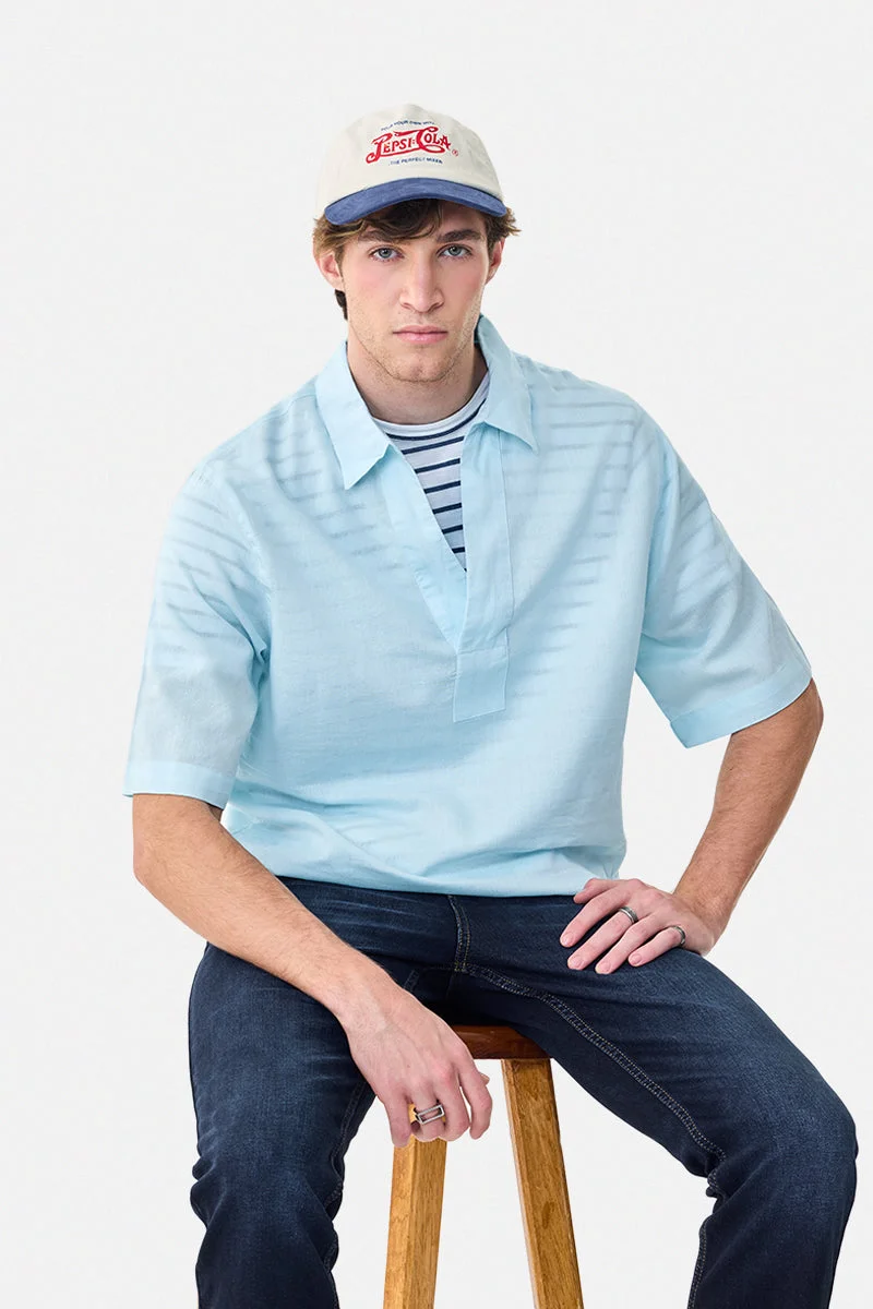 SNITCH Linen Blend Box Fit Popover Shirt
