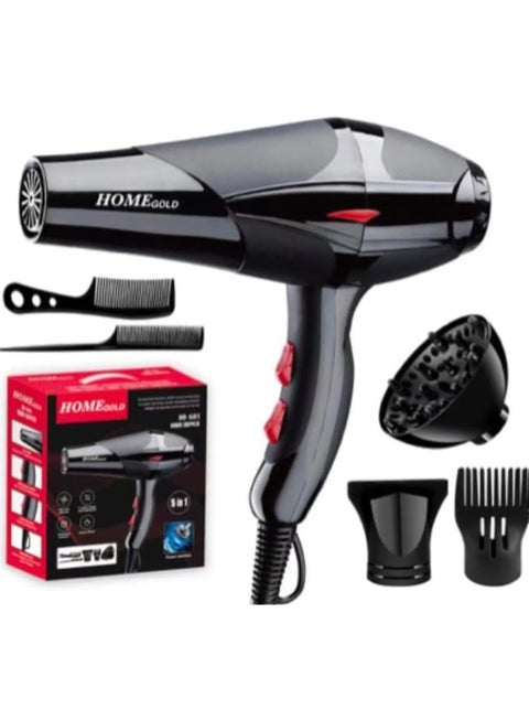 HG-681 5×1 Hair Dryer 4000W Superior Drying Performance with Multiple Settings Ionic Care and Overheat Protection