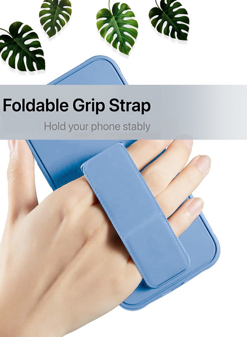 Wtech Samsung Galaxy A36 5G 2025 / Samsung Galaxy A56 5G 2025 Hand Grip Foldable Magnetic Kickstand Wrist Strap Finger Grip With Built-In Iron Case Cover - Sky Blue - Image 2