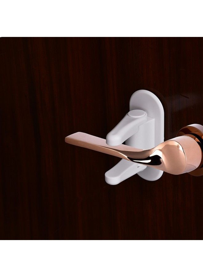 KitschKitsch قفل مقبض الباب للأطفال 2 قطعة لحماية الأطفال مناسب لمقابض السحب للأبواب في الشرفات والمطابخ والغرف (أبيض) - Image 3