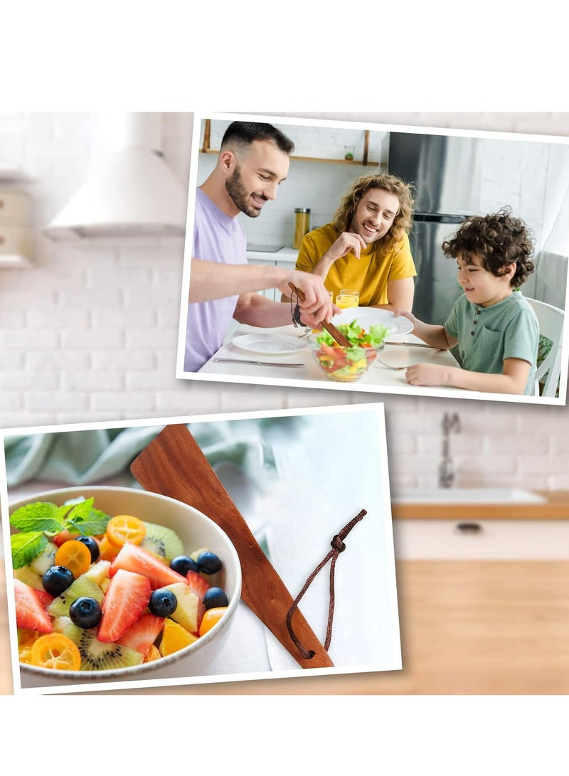 أوزيغالور 2 قطع 9.8 بوصة من ملعقة خشب السندان مسطحة محولة خشبية مقلوبة أداة طهي لتقشير البيض للمطبخ - Image 5