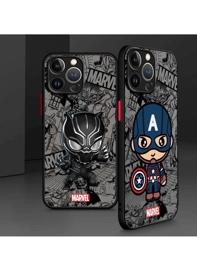 عام حافظة هاتف iPhone 15 Pro Max برسوم كرتونية لسبايدرمان وهاوك آي، حافظة غير لامعة مقاومة للسقوط ومتوافقة مع iPhone 15 Pro Max - Image 3