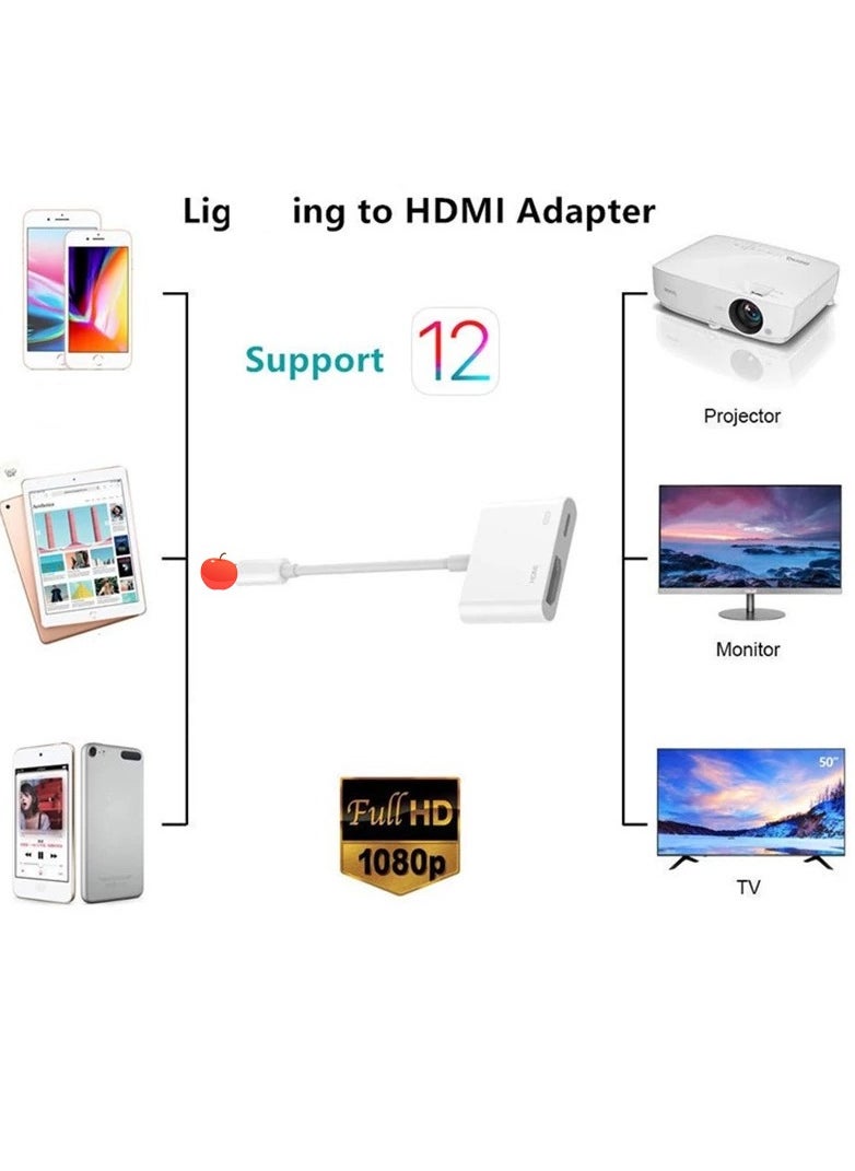 HDMI - It Is Suitable For Apple 14 Mobile Phone To TV Projection Screen Converter Lightning To HDMI HD Screen Cable - Image 1