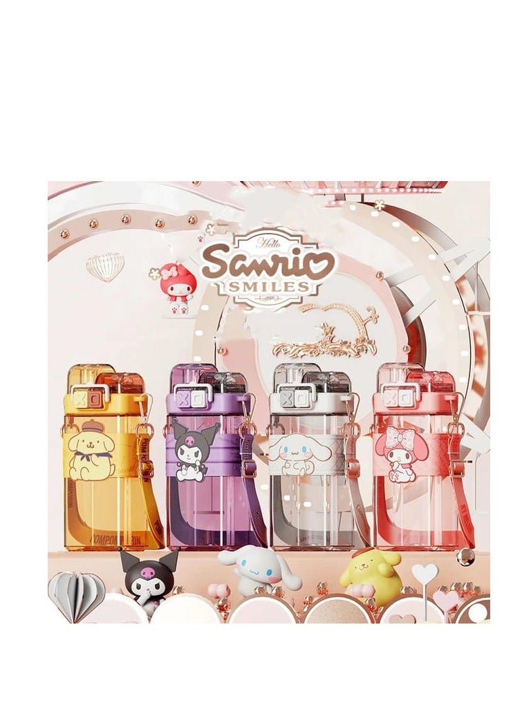 Kids Water Bottle with Durable Plastic Ring Cap and Built-in Lid, Large Bite Valve - Spill Resistant - 580ml Kids Water Bottle - Image 2