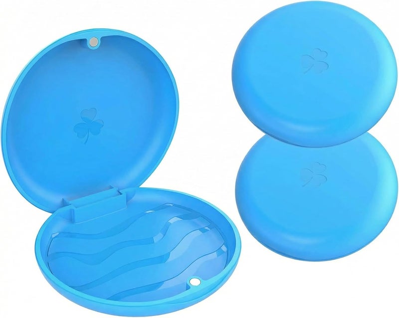ARGOMAX 2 Pack Retainer Case, Aligner Case, Orthodontic Retainer Case, Retainer Mouth Guards Travel Case - Blue. - Image 1