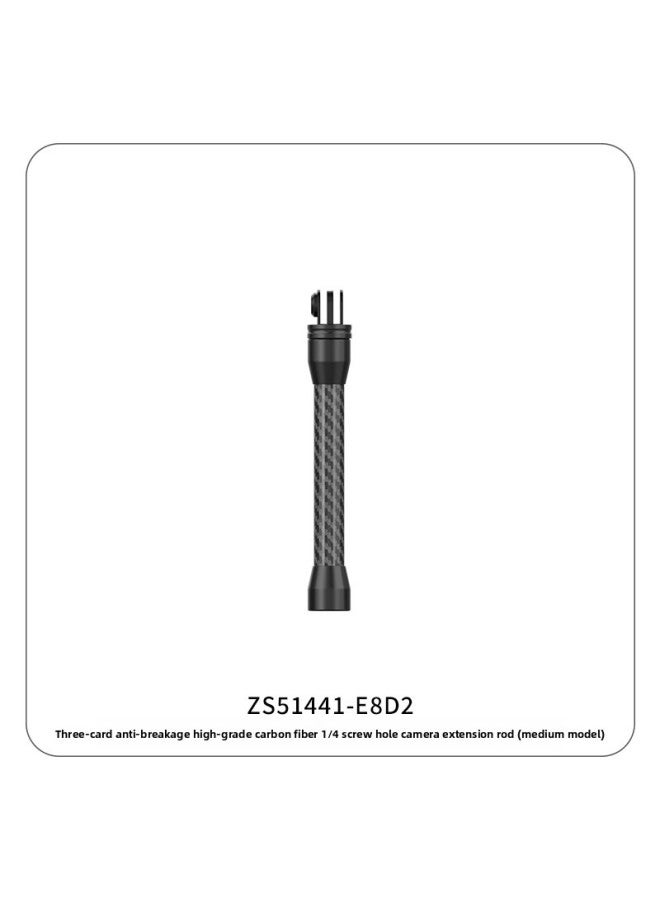 Aluminum Alloy Carbon Fiber Extension Rod 1/4 Double-head Fixed Bracket Sports Camera Mobile Phone Extended Photography Adapter-Color:Black-screw Hole Three Chuck Medium Model  - Image 1