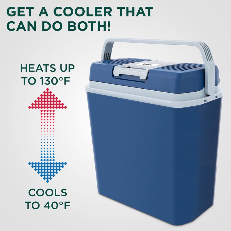 Ivation Electric Cooler & Warmer with Handle | 24 L Portable Thermoelectric Fridge for Vehicles & Trucks| 110V AC Home Power Cord & 12V Car Adapter for Camping, Travel & Picnics - Image 2