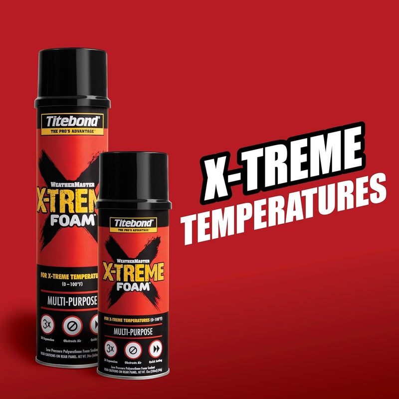 Titebond XTREME MultiPurpose Foam Sealant Polyurethane Foam Insulation Foam Spray Foam Universal Gap Filler 8521 12 Oz - Image 2