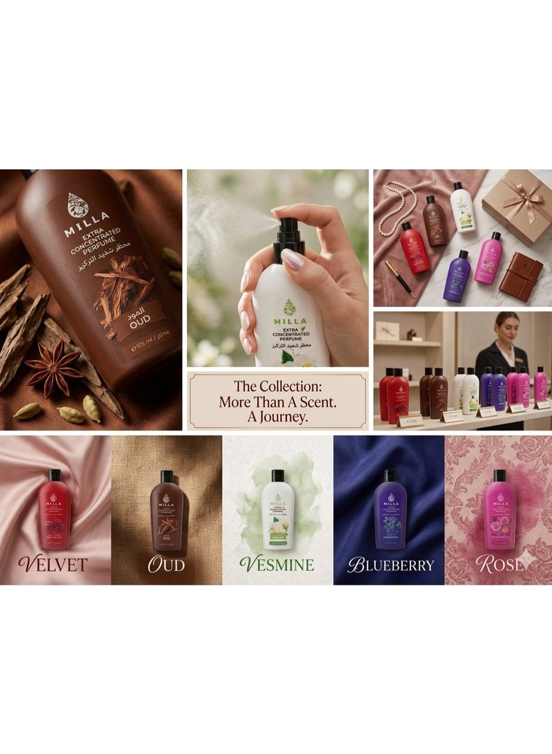 Milla Extra Concentrated Perfume - Luxurious Arabesque Fragrance Collection, Pack of 5 Available in Oud, Jasmine, Blueberry, Red Velvet & Rouge Royale 175ml each. - Image 2