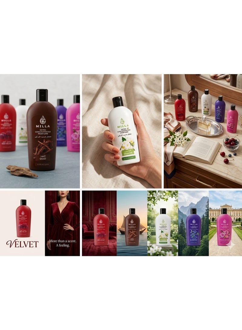Milla Extra Concentrated Perfume - Luxurious Arabesque Fragrance Collection, Pack of 5 Available in Oud, Jasmine, Blueberry, Red Velvet & Rouge Royale 175ml each. - Image 4