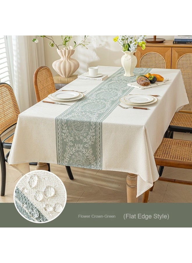 NIBEMINENT Thickened Imitation Cotton Linen Table Cloth, Waterproof And Oil-proof Outdoor Table Cloth, Kitchen Banquet Rectangular Table Cloth 