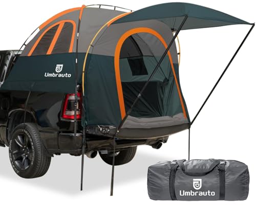 Umbrauto Truck Bed Tent with Awning 6467FT PU3000mm Waterproof Tailgate Pickup Truck Tents Easy Setup for 2 Person Fits Full Size Short Bed Chevy Dodge Ford GMC Green - Image 1