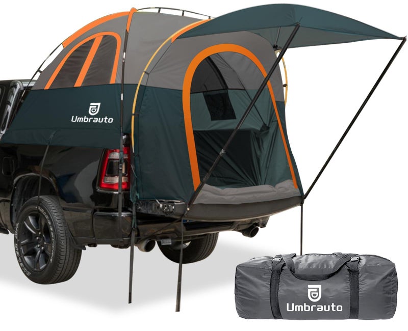 Umbrauto Truck Bed Tent with Awning 6467FT PU3000mm Waterproof Tailgate Pickup Truck Tents Easy Setup for 2 Person Fits Full Size Short Bed Chevy Dodge Ford GMC Green - Image 2