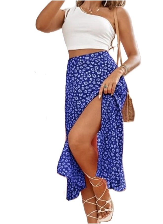 Generic Two-piece set (skirt and top) for Girls - Blue 