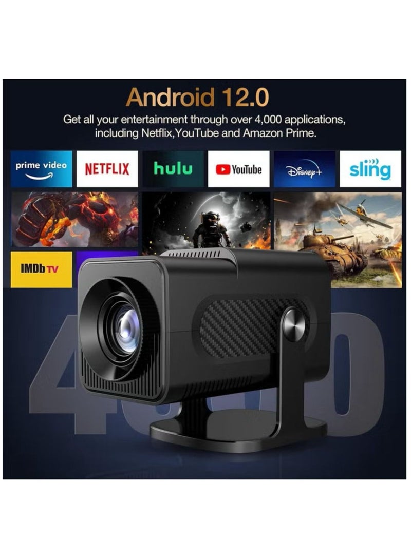 Smart Projector with Built-in Gaming Console | 4K Supported, 1080P FHD, 300 ANSI Lumens, WiFi 6, Android 12, Portable Home & Outdoor Theater  - Image 3