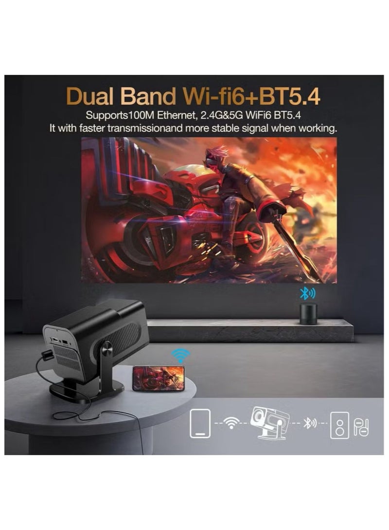 Smart Projector with Built-in Gaming Console | 4K Supported, 1080P FHD, 300 ANSI Lumens, WiFi 6, Android 12, Portable Home & Outdoor Theater  - Image 4