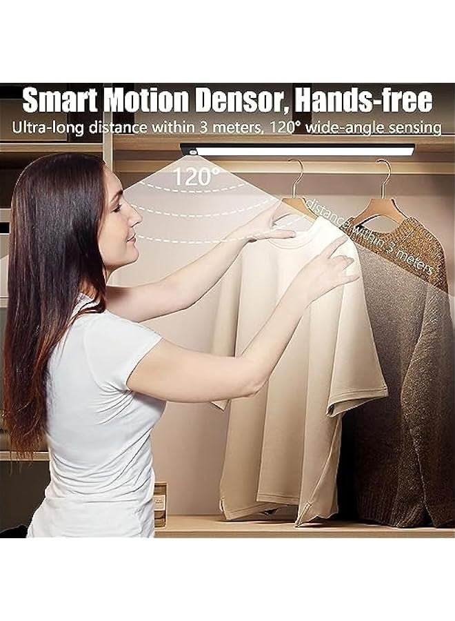 TRASSLE Under Cabinet Lighting, Motion Sensor Light Indoor, Rechargeable Battery Operated Magnetic Dimmable Closet Lights, Wireless Under Counter Lights for Kitchen, Wardrobes, 3 Models - Image 3