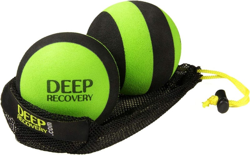 Deep Recovery مجموعة كرات تدليك الأنسجة العميقة لليوغا الثابتة لإطلاق الأنسجة العضلية للقدمين والظهر والرقبة والساقين والذراعين ونقاط الضغط والعلاج الحركي 2 حزمة - Image 1