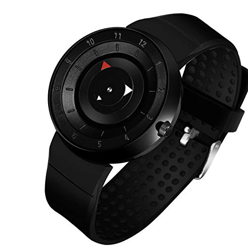 Acnos® Premium Black Dial Uniq Design with Latest Trand Synthetic band Analogue Watch for Boy's and Men's Pack of - 1(Black-Deyzon) - Image 1