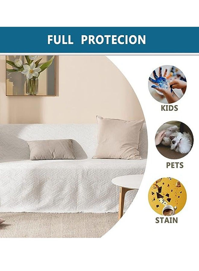 Optico Sofa Slipcover 3 Seater Sofa Cover Double Side Couch Covers Fashion Nordic Style Knitted Tassel Decor Woven Sofa Blanket for Bed Washable Soft Throw Blanket Non-Slip Large Size 180 * 230CM for Sofas Sofa Beds Home Interiors - Image 2