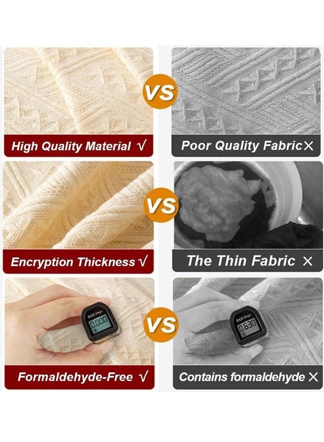 Optico Sofa Slipcover 3 Seater Sofa Cover Double Side Couch Covers Fashion Nordic Style Knitted Tassel Decor Woven Sofa Blanket for Bed Washable Soft Throw Blanket Non-Slip Large Size 180 * 230CM for Sofas Sofa Beds Home Interiors - Image 4