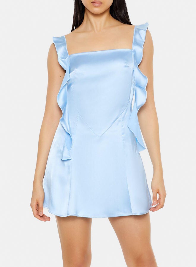 FOREVER 21 Ruffle Satin Mini Dress - Image 5