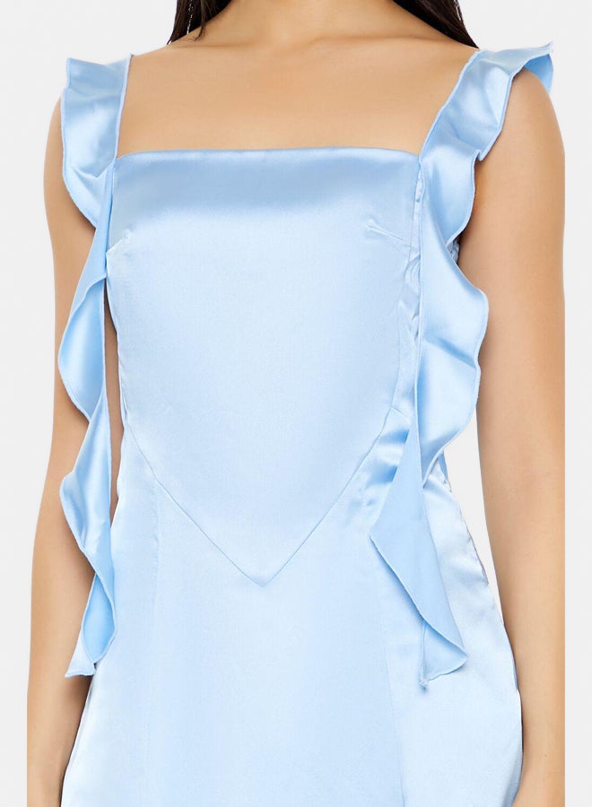 FOREVER 21 Ruffle Satin Mini Dress - Image 3