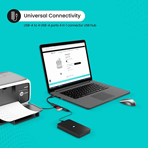 Portronics Mport 31 USB Hub Dock (4-in-1), Multiport Adapter with 1 x USB 3.0 & 3 x USB 2.0 Ports, up to 5 Gbps High Speed Data Transfer for Laptop/PC (Grey) - Image 2