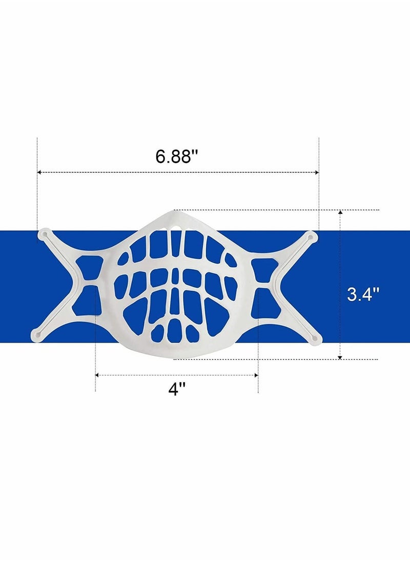 3D Mask Bracket Silicone Face Inner Support Frame For More Breathing Space Keep Fabric Off Mouth Reusable Washable Lipstick Protection Stand (2Pcs Blue)