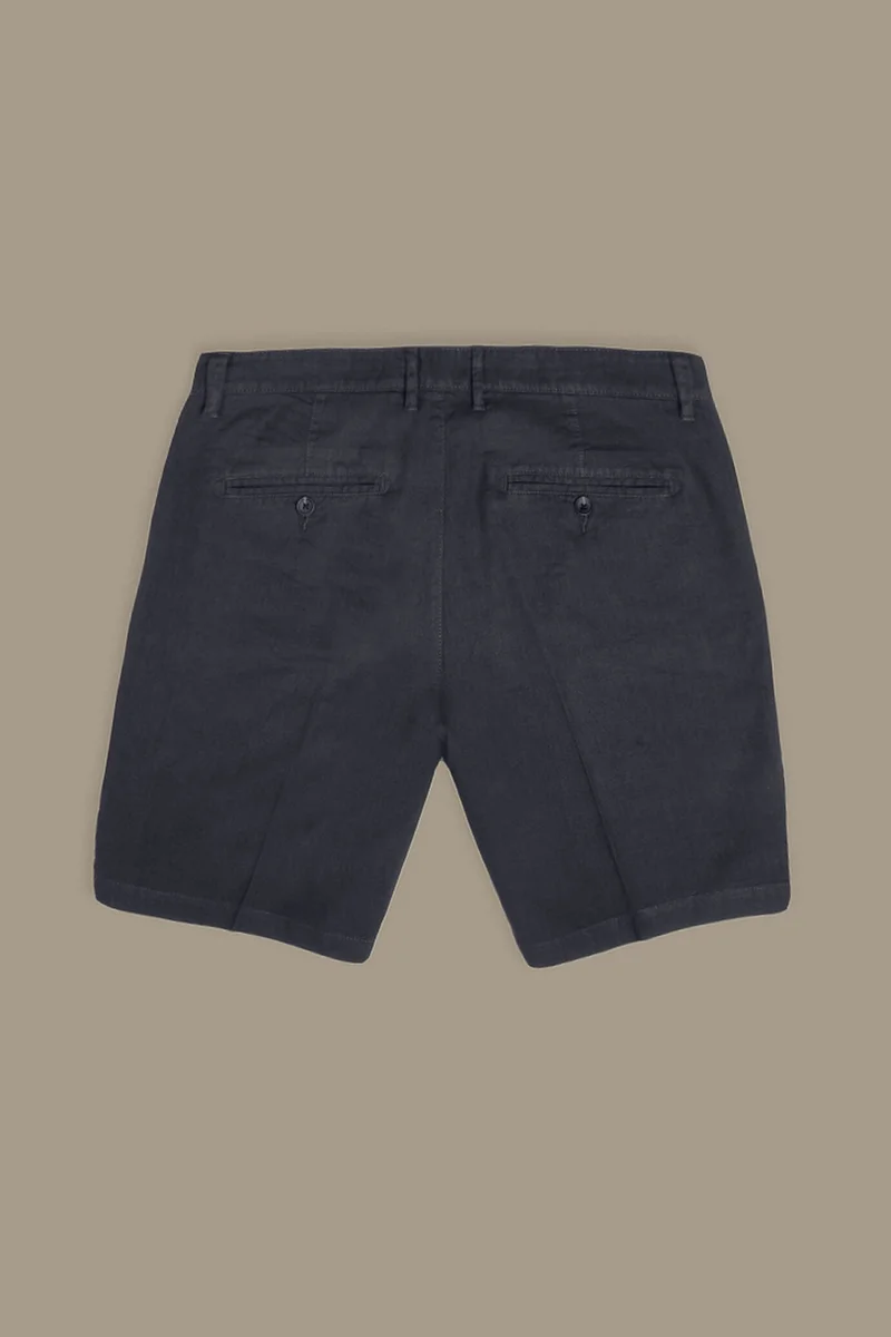 Doppelganger Grey Chino bermuda double pinces linen and - Smoke for Men | Best Price UAE
