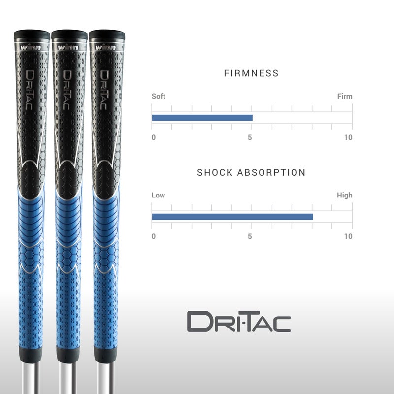WINN DRI-TAC MIDSIZE Golf Grip, Non-Slip & Cushioned Comfort, Incredible Comfort & Moisture-Wicking, Shock Absorption Benefits for Pain-Free Playability, AVS Tech, Hand Alignment & Lighter Grip Pressure, All-Weather Playability, Premium Polymer - Image 4