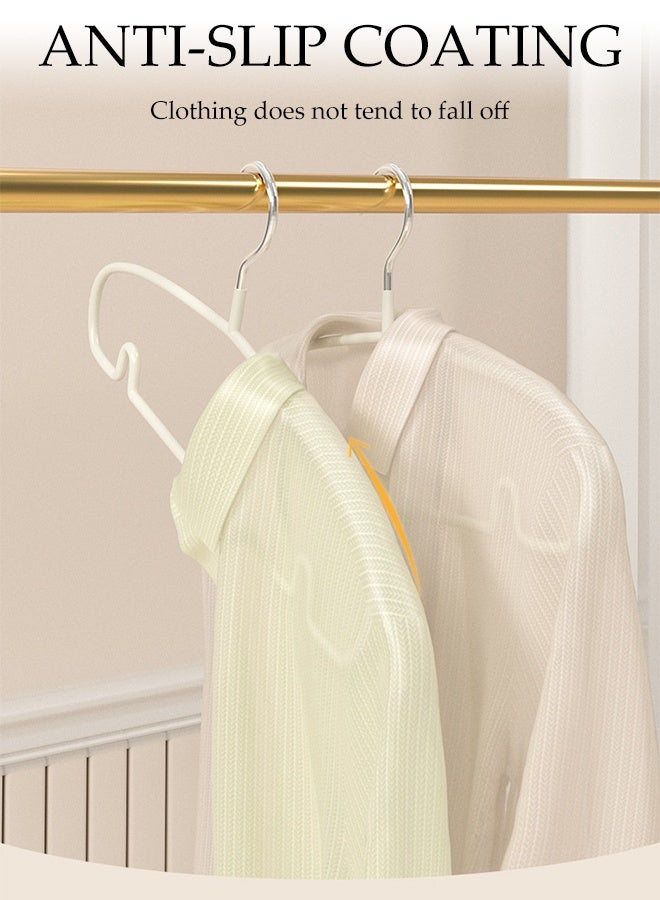 DUNISO 30Pcs Stainless Steel Clothes Hangers Non-Slip Rubber Coated Metal Hangers with Notches Space Saving Storage Organiser Hangers Multi-functional Durable Heavy Duty Strong Clother Hanger for Shirt Pants Dress - Image 2