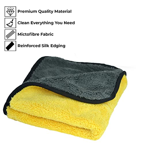 AUTOGUYS Multipurpose Microfiber 900 GSM Cleaning Towel Microfibre Cloth Highly Absorbent Dust Towels for All Vehicles Bikes Cars Glass Kitchens - Multicolour (40cm x 40cm | Pack of 2) - Image 2
